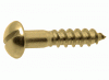 Brass Solid Screw - Raised Head - Slotted - 3/8" - #2 - Per 10